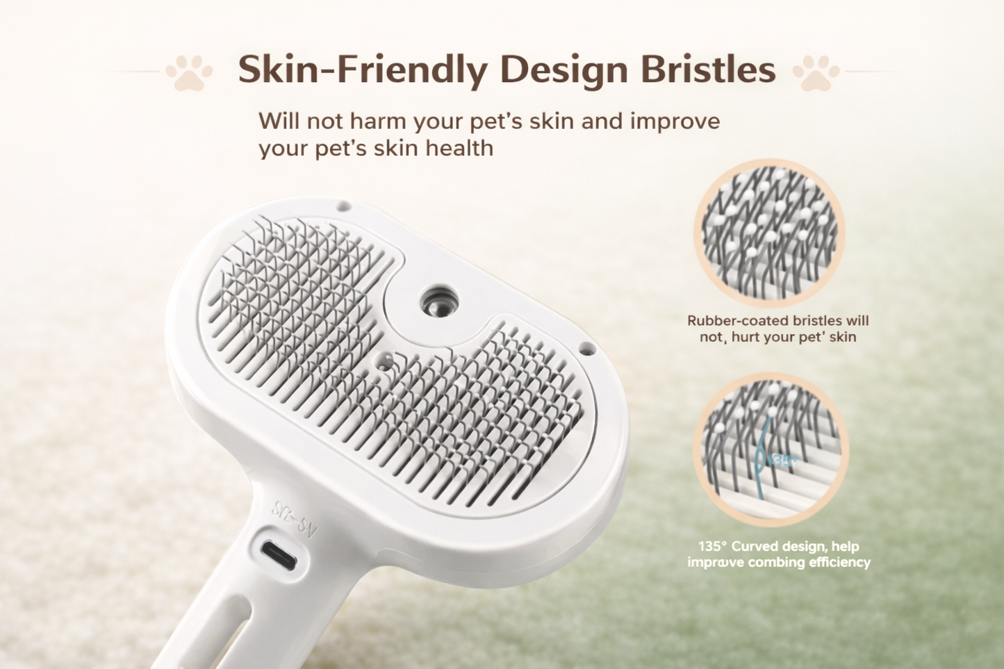 Woraka 3-in-1 Steam Pet Brush